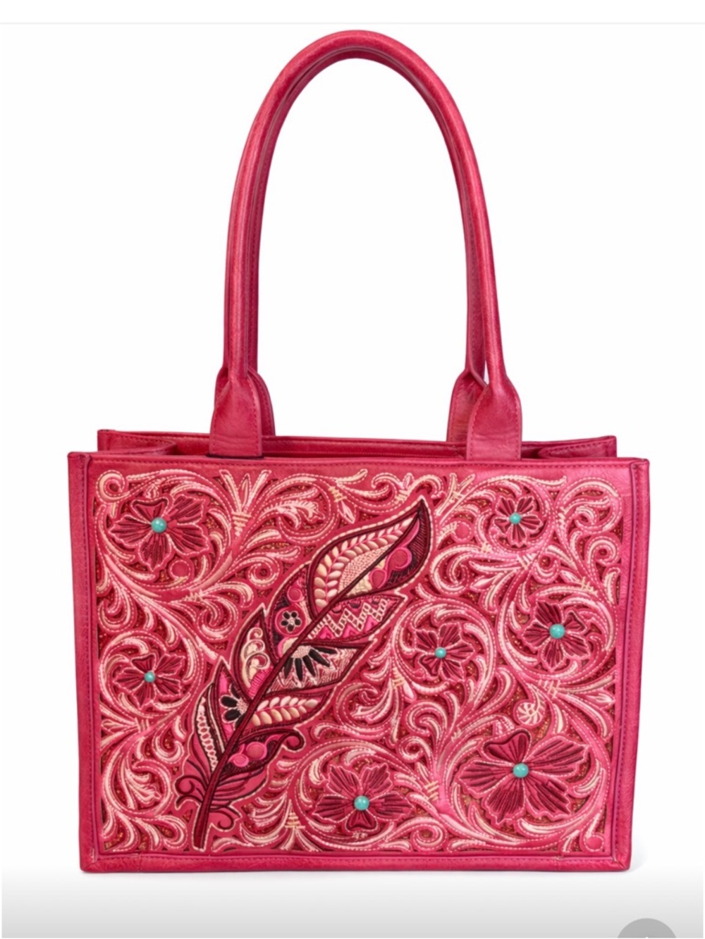 Montana West Pink Embroidered Floral Tote